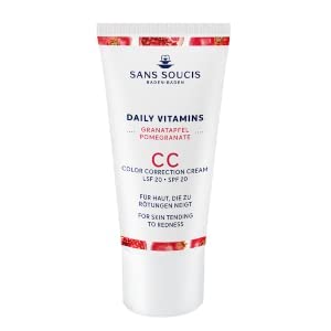 Sans Soucis CC Cream Granatapfel Anti Redness mit Lichtschutzfaktor 20 30 ml – Gesichtspflege getönte Tagescreme Foundation Anti Aging Pflege Daily Vitamins