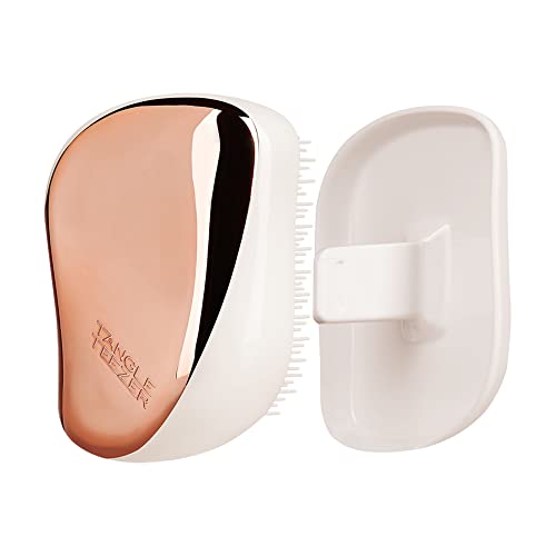 Tangle Teezer Haarbürste Klein Compact Styler Rose Gold - Kompakte Reise Haarbürste für unterwegs - Bürste ohne Ziepen im eleganten Design