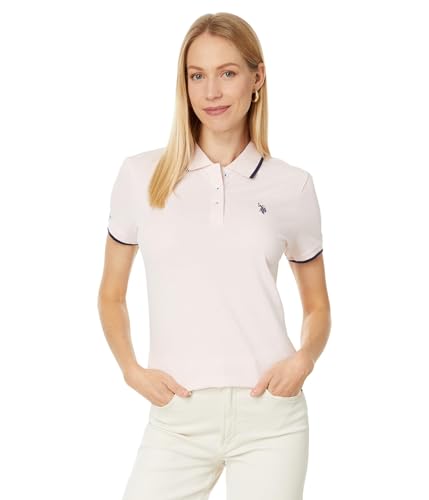 U.S. Polo Assn. Klassisches Poloshirt aus Stretch-Piqué für Damen, Klassisches Pink, Klein