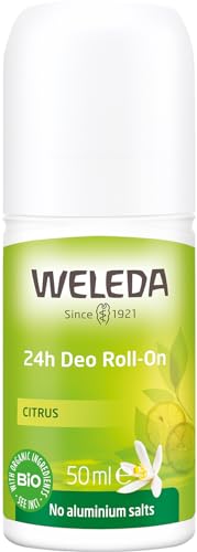 WELEDA Bio Citrus 24h Deo Roll-on, natürliches Naturkosmetik Deodorant mit frischem Zitronen Duft, wirksamer Schutz vor Körpergeruch, 24 Stunden zuverlässig ohne Aluminium (1 x 50 ml)
