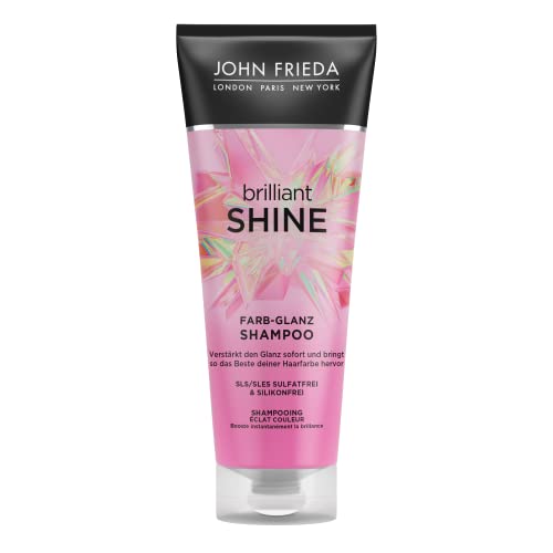 John Frieda Brilliant Shine Farb-Glanz Shampoo - Inhalt: 250ml - SLS und SLES Sulfatfrei - Silikonfrei - Verstärkt den Glanz