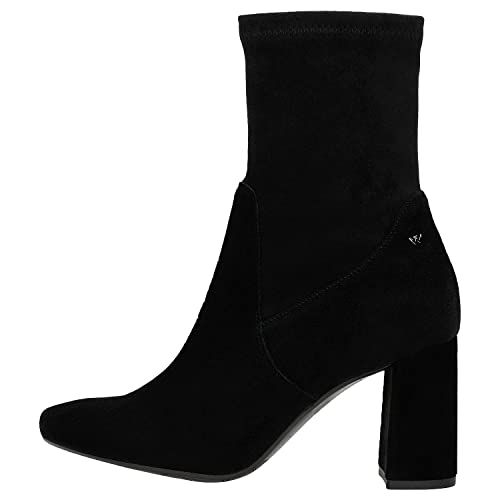 WOJAS - Damenstiefeletten | Stiefeletten aus Veloursleder | elegante Damenschuhe | Schuhe mit Absatz | Ideal für Herbst | Schwarz 5501561 Gr 39