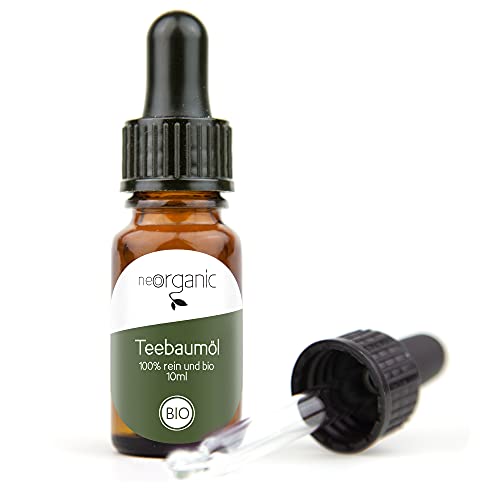 NeoOrganic® BIO Teebaumöl [mit Pipette] 10 ml - Kosmetikum für die äußere Anwendung original Tea Tree Oil, Wildsammlung direkt aus Australien, 100% naturreines BIO Teebaum Öl