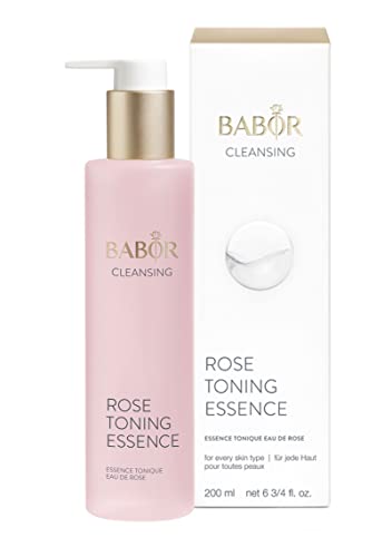 BABOR CLEANSING Rose Toning Essence für jede Haut, Tonisierendes und beruhigendes Gesichtswasser, Rosenduft, Ohne Alkohol, Vegane Formel, 1 x 200 ml