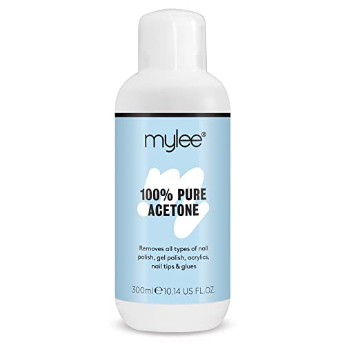 Mylee 100% Reines Aceton, UV Nagellackentferner - Entfernt Nagellack, Gel Nagellack, Acryl, Nageltips und Tipkleber (300 ml)