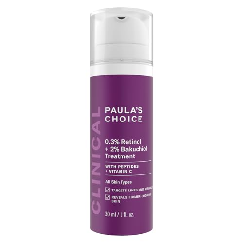Paula's Choice CLINICAL 0,3% Retinol & 2% Bakuchiol Treatment - Anti Aging Serum gegen Falten & Flecken - mit Peptiden - Alle Hauttypen - 30 ml