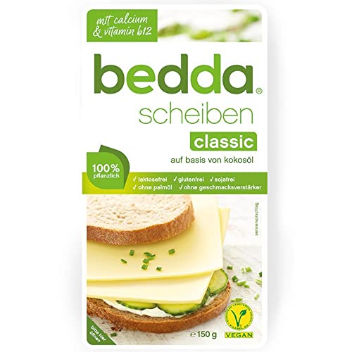 bedda - SCHEIBEN Classic - milde pflanzliche Käsealternative nach Vorbild eines jungen Gouda - 150g Packung
