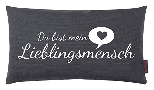 Kissen Lieblingsmensch anthrazit 25x45 cm Made in Germany/Ökotex 100
