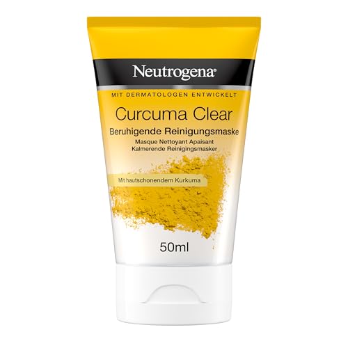 Neutrogena Curcuma Clear Beruhigende Reinigungsmaske (50 ml), Beauty Gesichtsmaske mit hautschonendem Kurkuma, Hautpflege und Gesichtspflege Maske zur Gesichtsreinigung bei unreiner, sensibler Haut