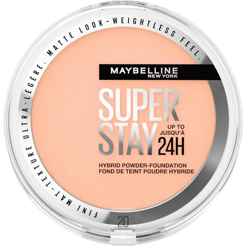 Maybelline New York 2-in-1 Puder Make-Up, Wasserfest und mattierend mit hoher Deckkraft, Super Stay Hybrid Powder Foundation, Nr. 20, 1 Stück