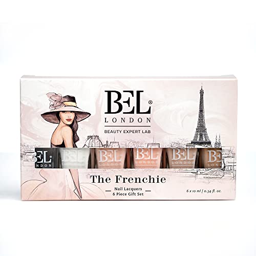 BL The Frenchie - French Nagellack Set - Ungiftig, Umweltfreundlich und Schnelltrocknender Nudefarben Nagellack-Set für Perfekte French Maniküre, 6 Farben