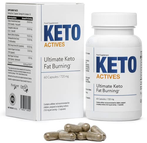 KETO ACTIVES Premium - Das beste -100% natürliche Inhaltsstoffe, enorme Fettverbrennung, Entfernung von Körperfett an Taille, Hüften und Beinen, 60 Kapseln