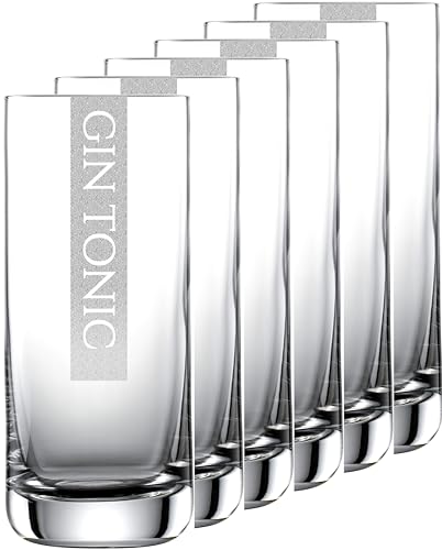 Miriquidi Gin Tonic Gläser 2er Set Serie COOLGLAS GIN-TONIC | 0,33l Schott Glas | Spülmaschinenfest durch Lasergravur| Gläser für Gin-Tonic CoolGlas 2 Stück