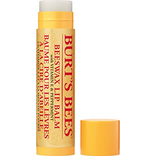Burt's Bees 100 Prozent Natürlicher feuchtigkeitsspendender Lippenbalsam, Original Bienenwachs, mit Vitamin E und Pfefferminzöl, 1 Stift, 0.15 oz/ 4.25 g