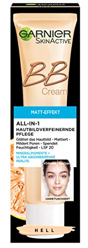 Garnier BB Cream Miracle Skin Perfector/getönte Tagescreme 5 in 1 mit Matt-Effekt, Ölfrei/Farbe: Hell/für fettige und Mischhaut, 1er Pack - 40 ml