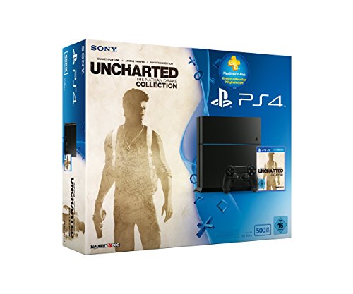 PlayStation 4 - Konsole (500GB) inkl. Uncharted: The Nathan Drake Collection + 90 Tage PSPlus Code [CUH-1216A]