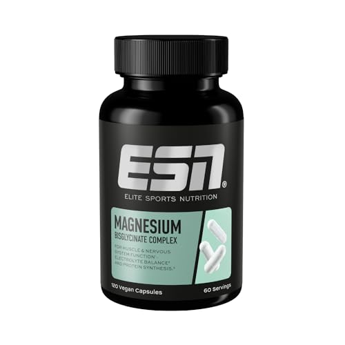 ESN Magnesium Caps, 120 Kapseln, 300 mg Magnesium pro Tagesportion zum Schutz vor Muskelkrämpfen, hohe Bioverfügbarkeit, geprüfte Qualität - made in Germany