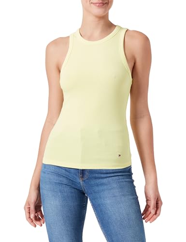 Tommy Hilfiger Damen Tank Top Rib Top Stretch, gelb (Yellow Tulip), L