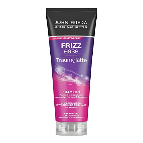 John Frieda - Frizz Ease Traumglätte Shampoo - Inhalt: 250ml - Haarglättung & 72h-Feuchtigkeitssschutz mit Keratin - Für widerspenstiges, mitteldickes bis dickes Haar