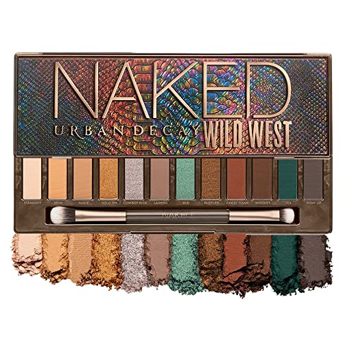 Urban Decay | Naked Wild West Eyeshadow Palette | Lidschatten Palette | Augen Make-Up | 12 Farben | Inklusive Spiegel und Pinsel | Natürliche Sand-Töne | Blau und Grün | Vegan | 11,4 g